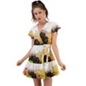 Variety Of Fruit Water Berry Food Splash Kiwi Grape Flutter Sleeve Wrap Dress View1