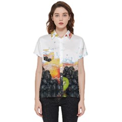 Variety Of Fruit Water Berry Food Splash Kiwi Grape Short Sleeve Pocket Shirt by B30l