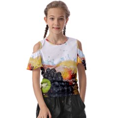 Variety Of Fruit Water Berry Food Splash Kiwi Grape Kids  Butterfly Cutout Tee by B30l