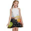 Variety Of Fruit Water Berry Food Splash Kiwi Grape Kids  Halter Collar Waist Tie Chiffon Dress View1