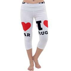 I Love Sugar  Capri Yoga Leggings by ilovewhateva