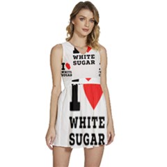 I Love White Sugar Sleeveless High Waist Mini Dress by ilovewhateva