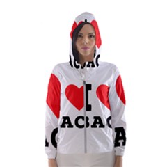 I Love Baci  Women s Hooded Windbreaker by ilovewhateva