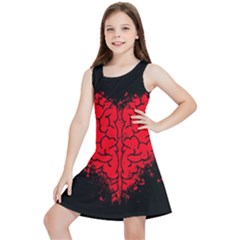 Heart Brain Mind Psychology Doubt Kids  Lightweight Sleeveless Dress by Cowasu