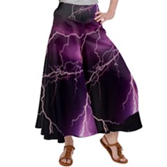 Storm Flashlight Space Nature Women s Satin Palazzo Pants by Cowasu