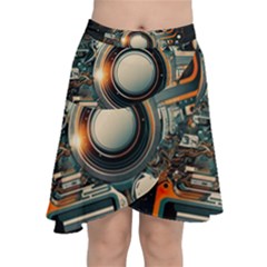 Illustrations Technology Robot Internet Processor Chiffon Wrap Front Skirt by Cowasu