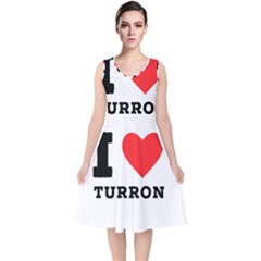 I Love Turron  V-neck Midi Sleeveless Dress  by ilovewhateva