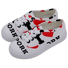 I Love Pork  Kids  Classic Low Top Sneakers by ilovewhateva