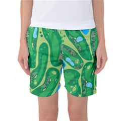 Golf Course Par Golf Course Green Women s Basketball Shorts by Cowasu