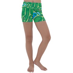 Golf Course Par Golf Course Green Kids  Lightweight Velour Yoga Shorts by Cowasu