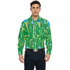 Golf Course Par Golf Course Green Men s Long Sleeve Pocket Shirt  by Cowasu