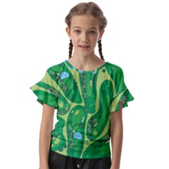 Golf Course Par Golf Course Green Kids  Cut Out Flutter Sleeves by Cowasu