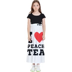 I Love Peach Tea Kids  Flared Maxi Skirt by ilovewhateva