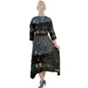 New York Night Central Park Skyscrapers Skyline Quarter Sleeve Wrap Front Maxi Dress View2