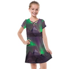 Fantasy Pyramid Mystic Space Aurora Kids  Cross Web Dress by Cowasu