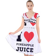 I Love Pineapple Juice Cap Sleeve Front Wrap Midi Dress by ilovewhateva