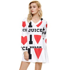 I Love Juice Tiered Long Sleeve Mini Dress by ilovewhateva