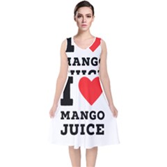 I Love Mango Juice  V-neck Midi Sleeveless Dress  by ilovewhateva