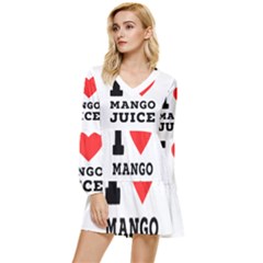 I Love Mango Juice  Tiered Long Sleeve Mini Dress by ilovewhateva