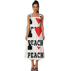 I Love Peach Juice Square Neckline Tiered Midi Dress by ilovewhateva