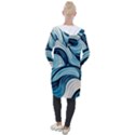 Pattern Ocean Waves Arctic Ocean Blue Nature Sea Hooded Pocket Cardigan View2