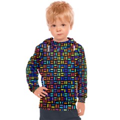 Geometric Colorful Square Rectangle Kids  Hooded Pullover by Bangk1t