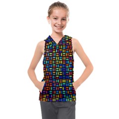 Geometric Colorful Square Rectangle Kids  Sleeveless Hoodie by Bangk1t