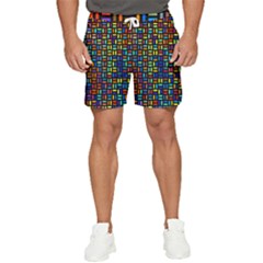 Geometric Colorful Square Rectangle Men s Runner Shorts by Bangk1t