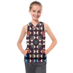 Symmetry Geometric Pattern Texture Kids  Sleeveless Hoodie by Bangk1t