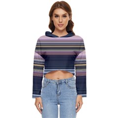 Horizontal Line Strokes Color Lines Women s Lightweight Cropped Hoodie by Bangk1t