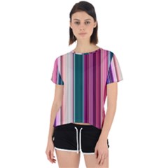 Vertical Line Color Lines Texture Open Back Sport Tee by Bangk1t