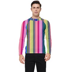 Pastel Colors Striped Pattern Men s Long Sleeve Rash Guard by Bangk1t