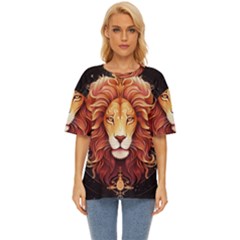 Lion Star Sign Astrology Horoscope Oversized Basic Tee by Bangk1t