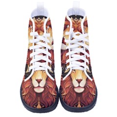 Lion Star Sign Astrology Horoscope High-top Canvas Sneakers by Bangk1t