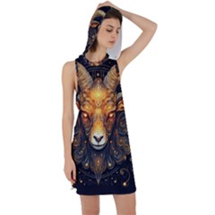 Aries Star Sign Racer Back Hoodie Dress by Bangk1t