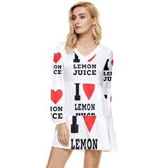 I Love Lemon Juice Tiered Long Sleeve Mini Dress by ilovewhateva