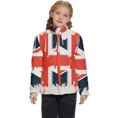 Union Jack England Uk United Kingdom London Kids  Puffer Bubble Jacket Coat by Bangk1t