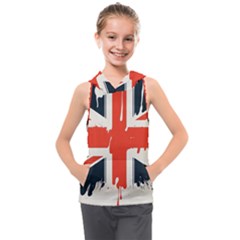 Union Jack England Uk United Kingdom London Kids  Sleeveless Hoodie by Bangk1t