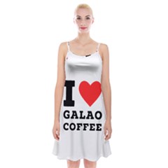 I Love Galao Coffee Spaghetti Strap Velvet Dress by ilovewhateva