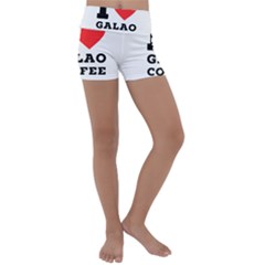 I Love Galao Coffee Kids  Lightweight Velour Yoga Shorts by ilovewhateva