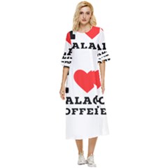 I Love Galao Coffee Double Cuff Midi Dress by ilovewhateva