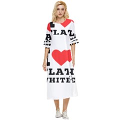 I Love Flat White Double Cuff Midi Dress by ilovewhateva