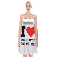 I Love Red Eye Coffee Spaghetti Strap Velvet Dress by ilovewhateva