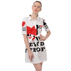 I Love Red Eye Coffee Belted Shirt Dress by ilovewhateva