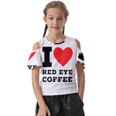 I Love Red Eye Coffee Kids  Butterfly Cutout Tee by ilovewhateva