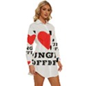 I love lungo coffee  Womens Long Sleeve Shirt Dress View3