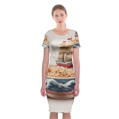 Noodles Pirate Chinese Food Food Classic Short Sleeve Midi Dress by Ndabl3x