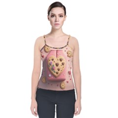 Cookies Valentine Heart Holiday Gift Love Velvet Spaghetti Strap Top by Ndabl3x