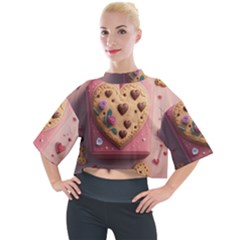 Cookies Valentine Heart Holiday Gift Love Mock Neck Tee by Ndabl3x