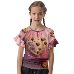 Cookies Valentine Heart Holiday Gift Love Kids  Cut Out Flutter Sleeves by Ndabl3x